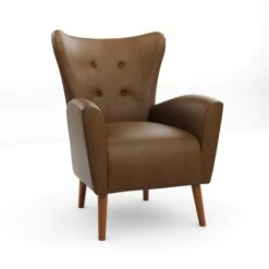 Sven Faux Leather Modern Wing Chair -ELEND SHOP 30914726 alt05