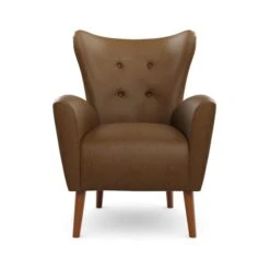 Sven Faux Leather Modern Wing Chair -ELEND SHOP 30914726 alt06