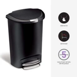 Simplehuman Simple Human 50 Litre Semi-Round Pedal Bin -ELEND SHOP 30915800 alt01