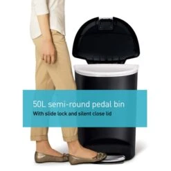 Simplehuman Simple Human 50 Litre Semi-Round Pedal Bin -ELEND SHOP 30915800 alt03