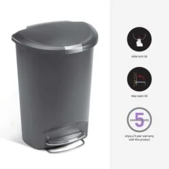 Simplehuman Simple Human 50 Litre Semi-Round Pedal Bin -ELEND SHOP 30915828 alt01