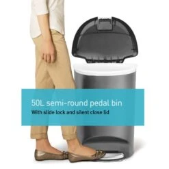 Simplehuman Simple Human 50 Litre Semi-Round Pedal Bin -ELEND SHOP 30915828 alt03