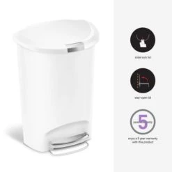 Simplehuman Simple Human 50 Litre Semi-Round Pedal Bin -ELEND SHOP 30915861 alt01