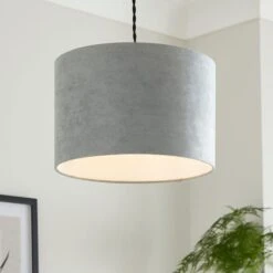 Iona Suede Drum Lamp Shade -ELEND SHOP 30916547
