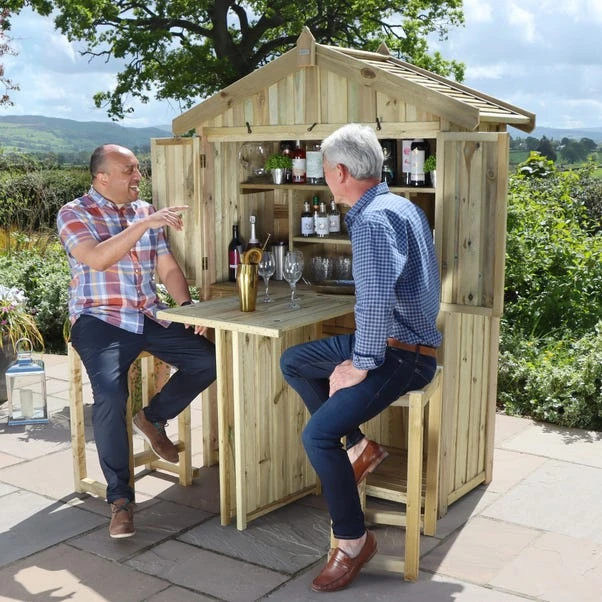 Garden Bar And 2 Stool Set 5 Garden Bar And 2 Stool Set - Image 5