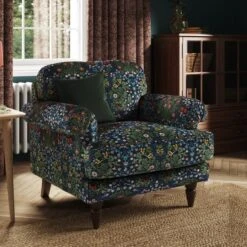 Jolene William Morris Blackthorn Print Velvet Snuggle Chair 16 Jolene William Morris Blackthorn Print Velvet Snuggle Chair -ELEND SHOP 30917905 alt07