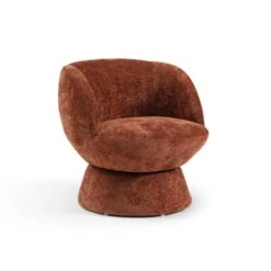 Tulip Chenille Curved Swivel Accent Chair -ELEND SHOP 30918803 alt04