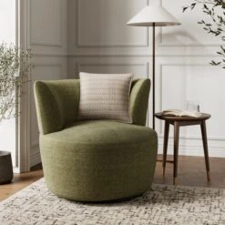 Robyn Chunky Soft Chenille Swivel Chair