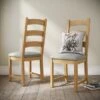 Normandy Set Of 2 Ladder Dining Chairs, Oak