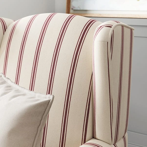 Oswald Pinstripe Wingback Armchair 3 Oswald Pinstripe Wingback Armchair - Image 3