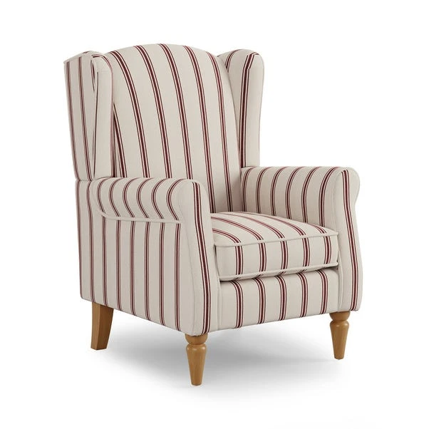 Oswald Pinstripe Wingback Armchair 6 Oswald Pinstripe Wingback Armchair - Image 6
