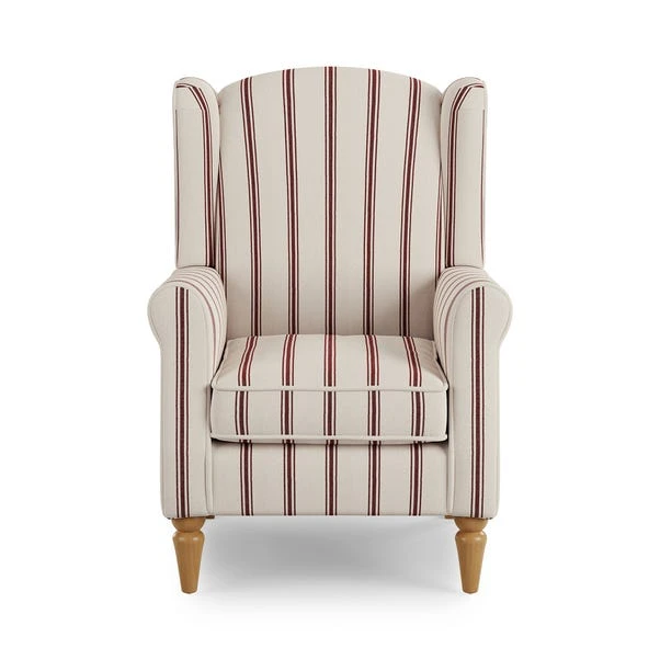 Oswald Pinstripe Wingback Armchair 7 Oswald Pinstripe Wingback Armchair - Image 7