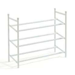 3 Tier White Extendable Shoe Rack 6 3 Tier White Extendable Shoe Rack -ELEND SHOP 30920664 alt02