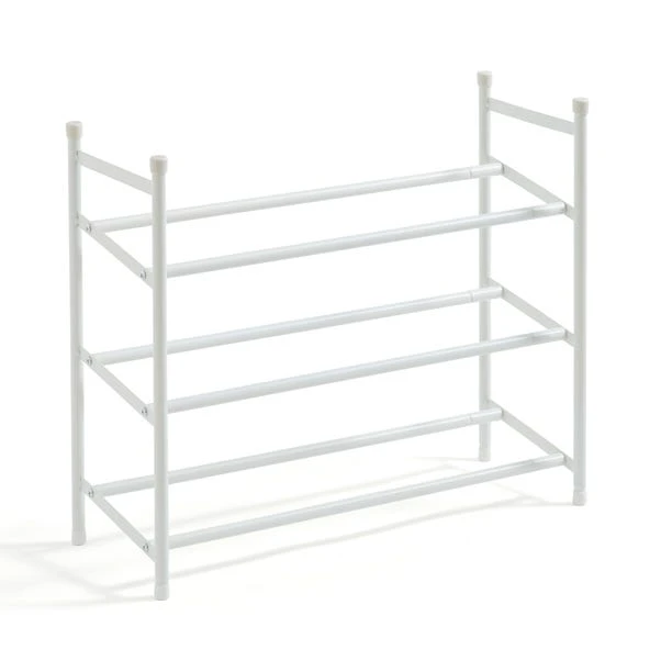 3 Tier White Extendable Shoe Rack 3 3 Tier White Extendable Shoe Rack - Image 3