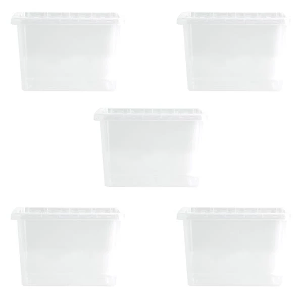 Wham Crystal Set Of 5 Storage Boxes & Lids 9 Wham Crystal Set Of 5 Storage Boxes & Lids - Image 9