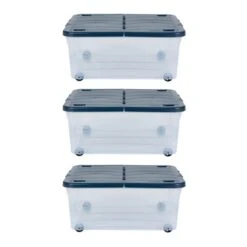 Wham Set Of 3 Storage Boxes With Wheels & Lid -ELEND SHOP 30920836 alt03