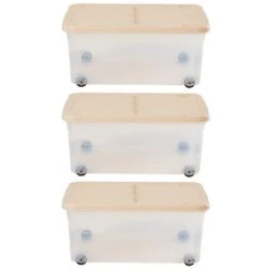 Wham Set Of 3 Storage Boxes With Wheels & Lid -ELEND SHOP 30920837 alt04