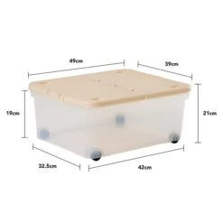 Wham Set Of 3 Storage Boxes With Wheels & Lid -ELEND SHOP 30920837 alt05