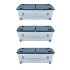 Wham 32L Set Of 3 Underbed Storage Box With Wheels & Lid 14 Wham 32L Set Of 3 Underbed Storage Box With Wheels & Lid -ELEND SHOP 30920838 alt03