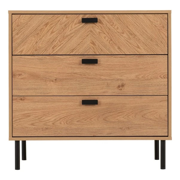 Barker 3 Drawer Chest, Oak Effect 3 Barker 3 Drawer Chest, Oak Effect - Image 3