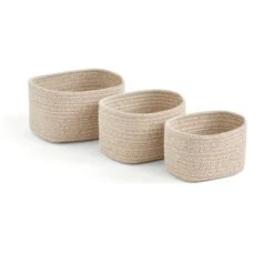 Jupiter Set Of 3 Woven Fabric Baskets -ELEND SHOP 30921593 alt02