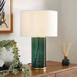 Nico Ribbed Glass Table Lamp -ELEND SHOP 30921604