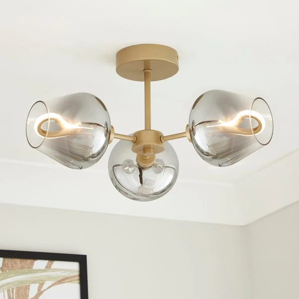 Aurora 3 Light Semi Flush LED Ceiling Light 1 Aurora 3 Light Semi Flush LED Ceiling Light