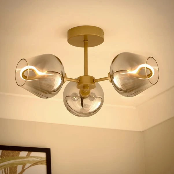 Aurora 3 Light Semi Flush LED Ceiling Light 2 Aurora 3 Light Semi Flush LED Ceiling Light - Image 2