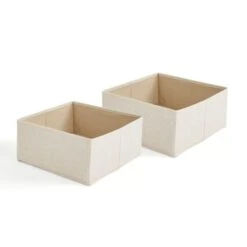Set Of 2 Large Square Linen Drawer Organisers -ELEND SHOP 30921866 alt02
