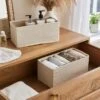 Set Of 2 Rectangle Linen Drawer Organisers