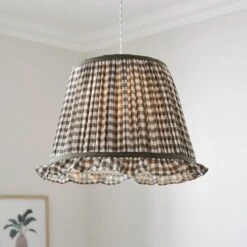 Carys Frilled Gingham Lamp Shade -ELEND SHOP 30923639