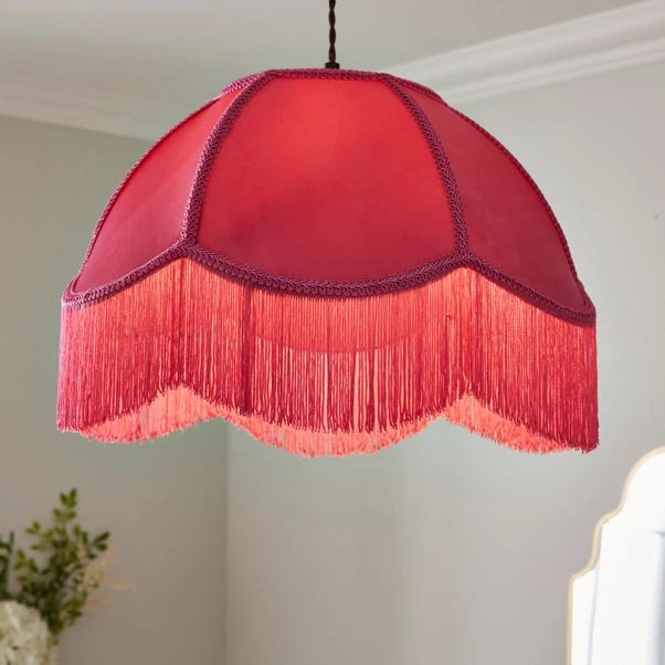 Carmona Fringed Velvet Lamp Shade 17 Carmona Fringed Velvet Lamp Shade - Image 17