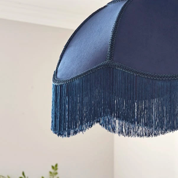 Carmona Fringed Velvet Lamp Shade 7 Carmona Fringed Velvet Lamp Shade - Image 7