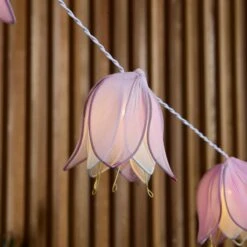 Fabric Flowers 10 LED Indoor Outdoor Solar String Lights 5 Fabric Flowers 10 LED Indoor Outdoor Solar String Lights -ELEND SHOP 30925559 alt02