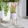 Metal Plant Pot On Gold Stand