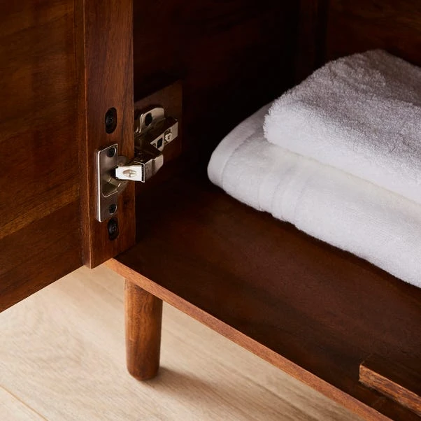 Alani 2 Door Bathroom Cabinet, Acacia Wood 3 Alani 2 Door Bathroom Cabinet, Acacia Wood - Image 3