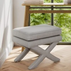 Rhode Linen Blend Footstool -ELEND SHOP 30927322