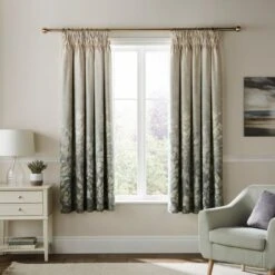 Dorma Whispering Leaves Pencil Pleat Blackout Curtains -ELEND SHOP 30927658 alt01