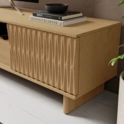 Inga Extra Wide TV Unit For TVs Up To 75", Oak Effect -ELEND SHOP 30928263 alt02