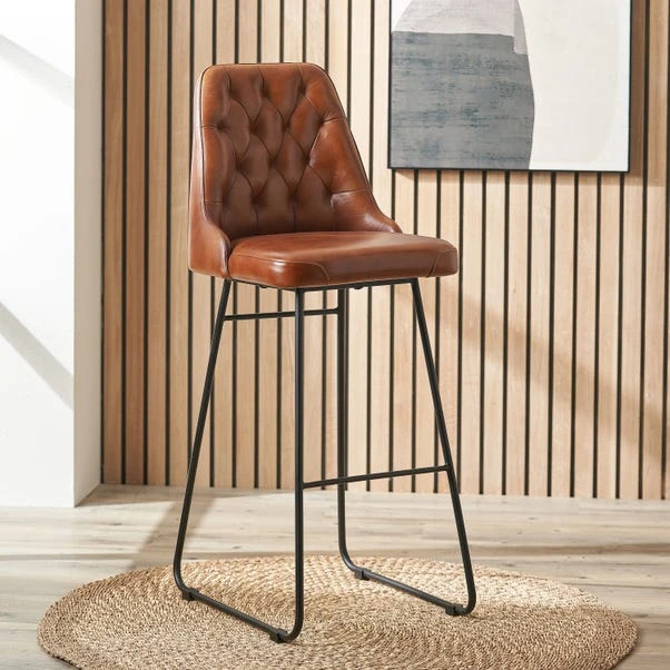 Camillo Diamond Back Bar Stool, Leather 1 Camillo Diamond Back Bar Stool, Leather