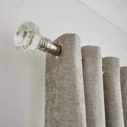 Crystal Gemstone Fixed Metal Curtain Pole With Rings -ELEND SHOP 30934461 alt04