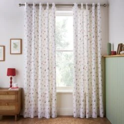 Margo Floral Cotton Blackout Eyelet Curtains -ELEND SHOP 30934666 alt01