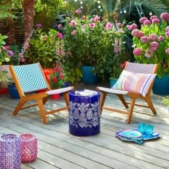 Sophie Robinson Coral & Cobalt Pavilion Deck Chair -ELEND SHOP 30934742 alt03