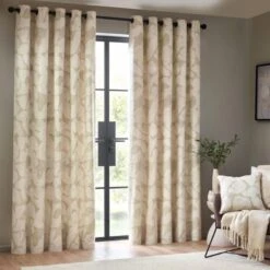 Brinn Unlined Natural Eyelet Curtains -ELEND SHOP 30935368 alt01