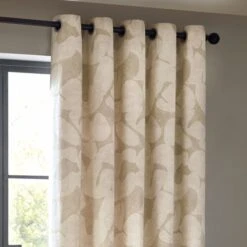 Brinn Unlined Natural Eyelet Curtains -ELEND SHOP 30935371