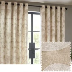 Brinn Unlined Natural Eyelet Curtains -ELEND SHOP 30935371 alt05