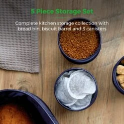 Set Of 5 TOWER Round Ribbed Kitchen Canisters 11 Set Of 5 TOWER Round Ribbed Kitchen Canisters -ELEND SHOP 30937717 alt02