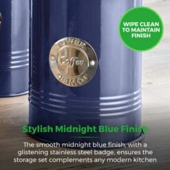 Set Of 5 TOWER Round Ribbed Kitchen Canisters 14 Set Of 5 TOWER Round Ribbed Kitchen Canisters -ELEND SHOP 30937717 alt05