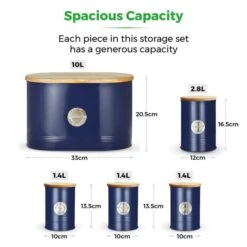 Set Of 5 TOWER Round Ribbed Kitchen Canisters 15 Set Of 5 TOWER Round Ribbed Kitchen Canisters -ELEND SHOP 30937717 alt06