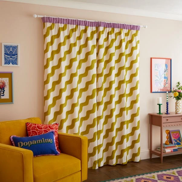 Sophie Robinson Hazy Wave Pencil Pleat Curtains 2 Sophie Robinson Hazy Wave Pencil Pleat Curtains - Image 2